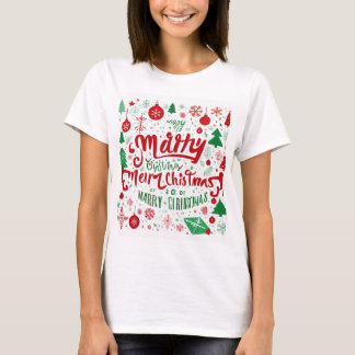 "Schattigee vrolijke kerst vrouwen T-shirt - Feest