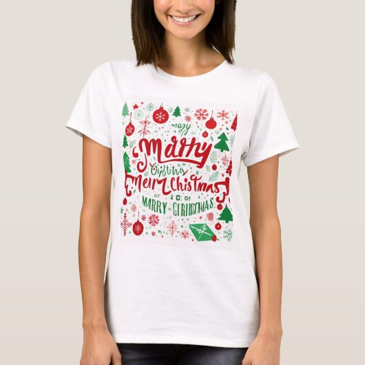 "Schattigee vrolijke kerst vrouwen T-shirt - Feest (Voorkant)