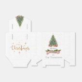 Schattigee vrolijke kerst wit faux roze glitter bedankdoosjes (Uitgevouwen)