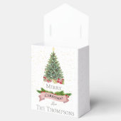 Schattigee vrolijke kerst wit faux roze glitter bedankdoosjes (Geopend)