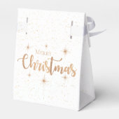 Schattigee vrolijke kerst wit faux roze glitter bedankdoosjes (Achterkant)