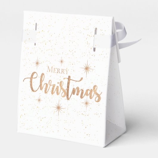 Schattigee vrolijke kerst wit faux roze glitter bedankdoosjes (Achterkant)