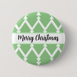 Schattigee Vrolijke Kerstboom Ontwerp Licht Groen` Ronde Button 5,7 Cm