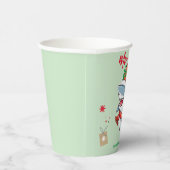 Schattigee vrolijke kersthaai vis kerstmuts vakant papieren bekers (Rechts)