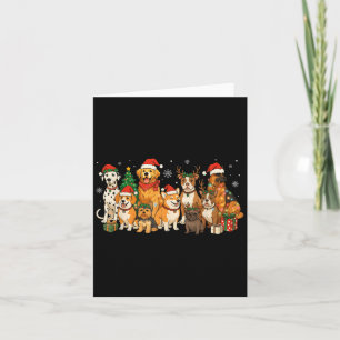 Schattigee Vrolijke Kersthond Mama Papa Puppy Dogs Kaart