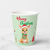 Schattigee vrolijke kerstkangoeroe Santa Scarf vak Papieren Bekers (Voorkant)