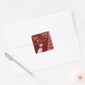 Schattigee vrolijke kerstkat Stickers (Envelop)