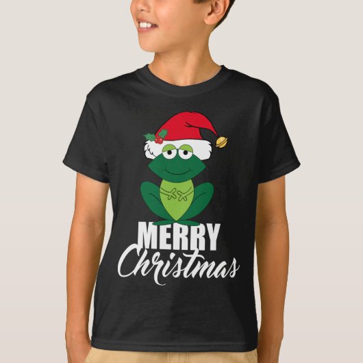 Schattigee vrolijke kerstkikker t-shirt (Voorkant)