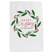 Schattigee Vrolijke Kerstkrans Medium Cadeauzakje (Voorkant)