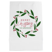 Schattigee Vrolijke Kerstkrans Medium Cadeauzakje (Achterkant)