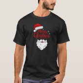 Schattigee Vrolijke Kerstman Hoed en Baard T-shirt (Voorkant)