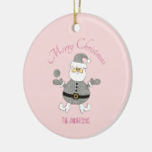 Schattigee Vrolijke Kerstman Houndstooth Mode Sant Keramisch Ornament (Links)