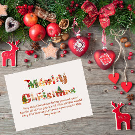 Schattigee Vrolijke Kerstmis Kaart Notitiekaartje