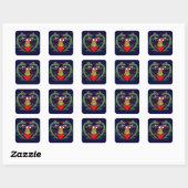 Schattigee Vrolijke Kerstmis sticker met Uil (Vel)