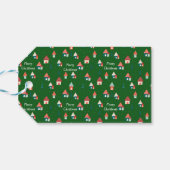 Schattigee vrolijke kerststad cadeaulabel (Achterkant Horizontaal)