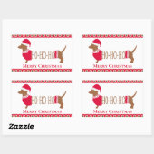 Schattigee vrolijke kerstteckel Doxie Dog Rechthoekige Sticker (Vel)