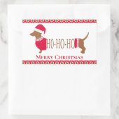 Schattigee vrolijke kerstteckel Doxie Dog Rechthoekige Sticker (Tas)