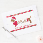 Schattigee vrolijke kerstteckel Doxie Dog Rechthoekige Sticker (Envelop)