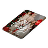 Schattigee vrolijke kerstvakantie kaarten familie  magneet (Linkerzijde)