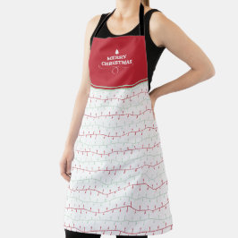 Schattigee vrolijke kerstverlichting schort