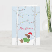 Schattigee vrolijke kerstwinterteckel feestdagen kaart (Voorkant)