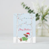 Schattigee vrolijke kerstwinterteckel feestdagenkaart (Staand voorkant)