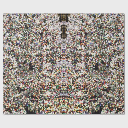 Schattigee vrolijke kleurrijke bokeh kerstboomverl cadeaupapier (Vlak)