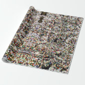 Schattigee vrolijke kleurrijke bokeh kerstboomverl cadeaupapier (Uitgerold)