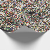 Schattigee vrolijke kleurrijke bokeh kerstboomverl cadeaupapier (Hoek)