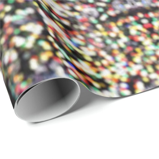 Schattigee vrolijke kleurrijke bokeh kerstboomverl cadeaupapier (Rol Hoek)