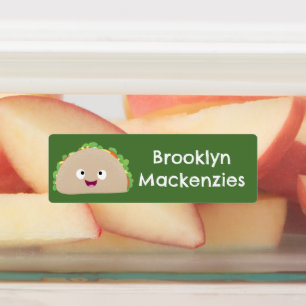 Schattigee vrolijke lachende taco cartoon geperson labels