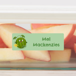 Schattigee vrolijke lachende watermeloen cartoon g labels