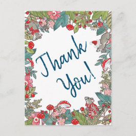 Schattigee vrolijke muizen kerst dank u Woodland M Briefkaart