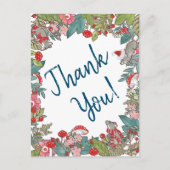 Schattigee vrolijke muizen kerst dank u Woodland M Briefkaart (Voorkant)