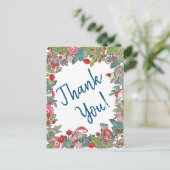 Schattigee vrolijke muizen kerst dank u Woodland M Briefkaart (Staand voorkant)