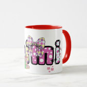 Schattigee vrolijke paashaas mimi Oma cadeau mok (Voorkant rechts)