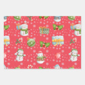 Schattigee vrolijke rode kerstman inpakpapier vel (Voorkant 2)