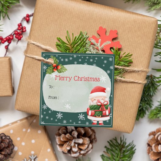 Schattigee vrolijke rode kerstman vrolijk kerstfee bedankjes labels