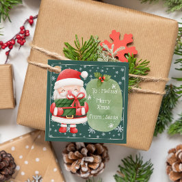 Schattigee vrolijke rode kerstman vrolijke kerst S Bedankjes Labels