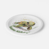 Schattigee vrolijke schildpad bewerkbare tekst pap papieren bordje (Gekanteld)