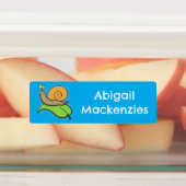 Schattigee, vrolijke slak op een cartoon gepersona labels (Aangebracht)