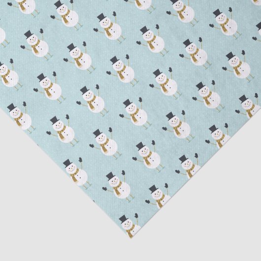 Schattigee vrolijke sneeuwmanpatroon winter tissuepapier (Detail)