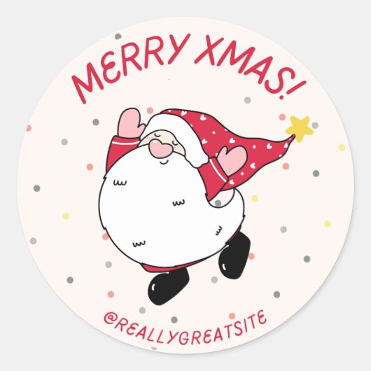 Schattigee vrolijke Xmas Ronde Sticker (Voorkant)