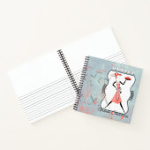 Schattigee vrouw bakken taart gepersonaliseerd koo notitieboek (Binnen)