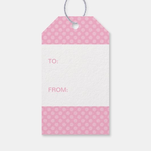 Schattigee vrouw in roze jurk cadeaulabel (Achterkant)