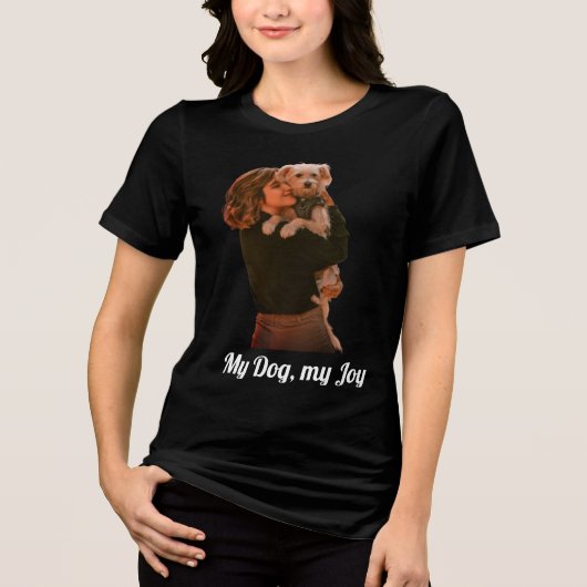 Schattigee vrouw met schattige puppy Tri-Blend shirt (Voorkant)