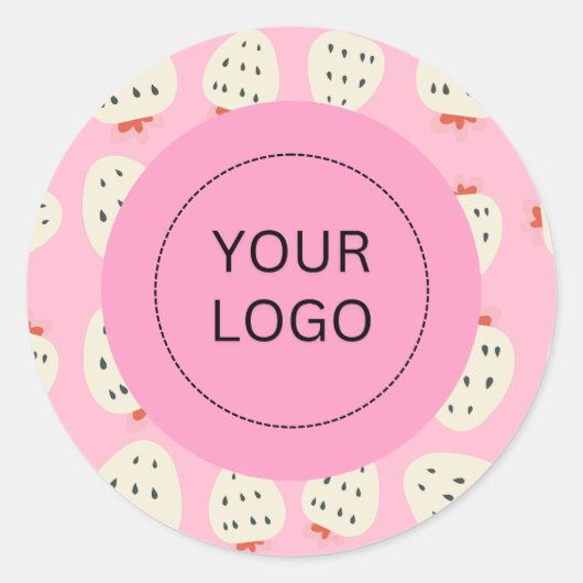 Schattigee Vrouwelijke Moderne Aardbei Aangepaste  Ronde Sticker (Voorkant)