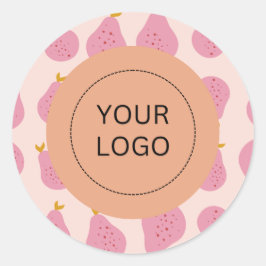 Schattigee Vrouwelijke Peer Custom Logo Packaging Ronde Sticker