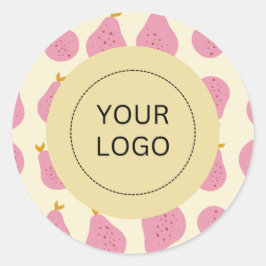 Schattigee Vrouwelijke Peer Custom Logo Packaging Ronde Sticker