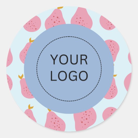 Schattigee Vrouwelijke Peer Custom Logo Packaging Ronde Sticker (Voorkant)